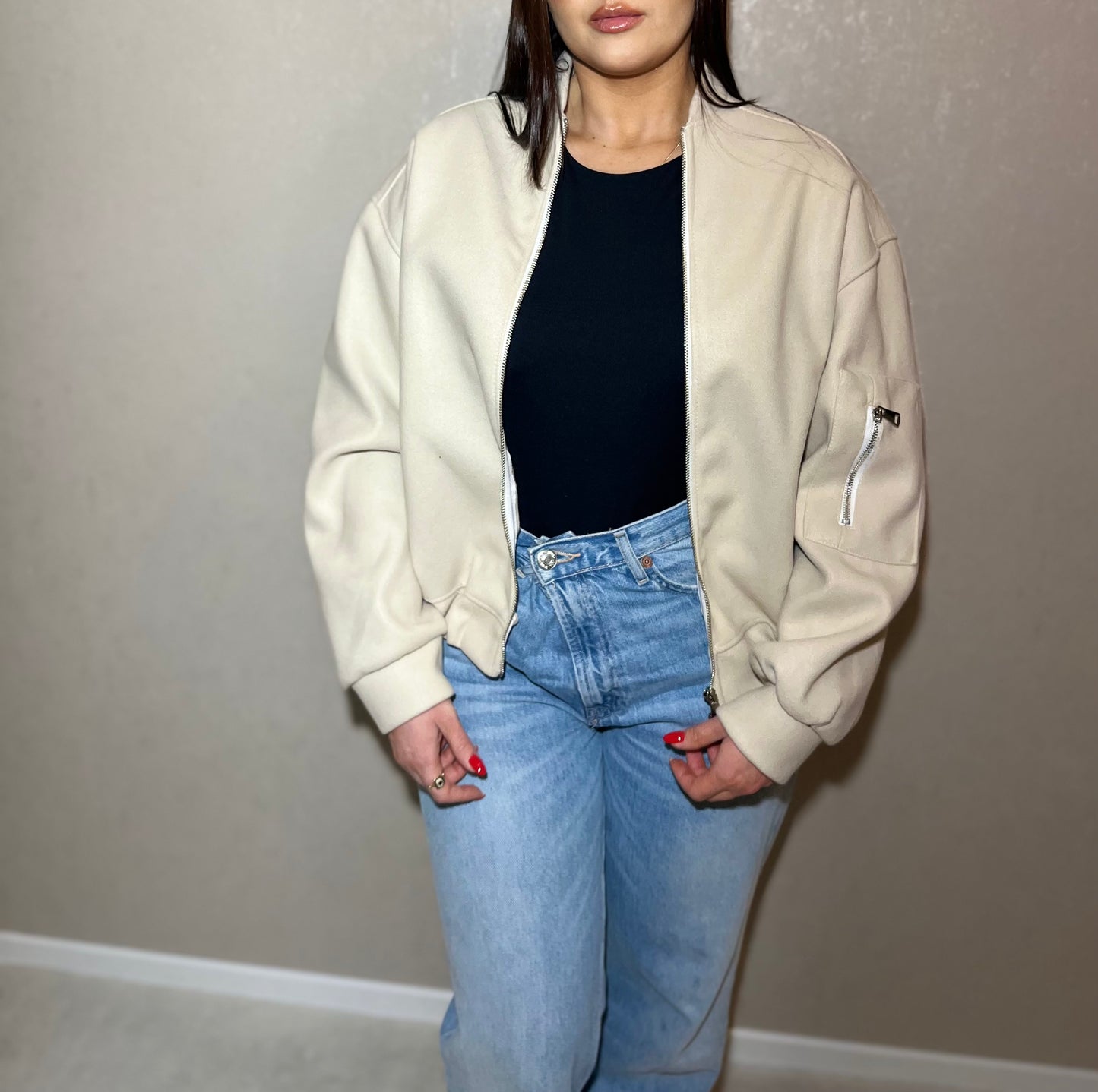 Veste bomber beige